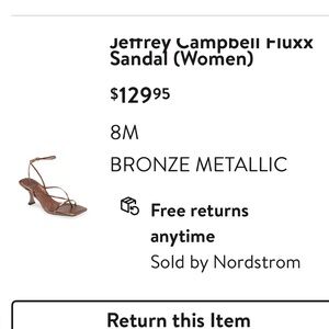 Jeffrey Campbell Fluxx Bronze Metallic Strappy Sandal